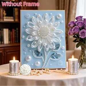 1pc 5D DIY Pearl Diamond Painting Kit, DIY Diamond Art, Sunflower Design, Stress Relief Craft Set, Holiday Gift, Home Decor, Christmas, Halloween