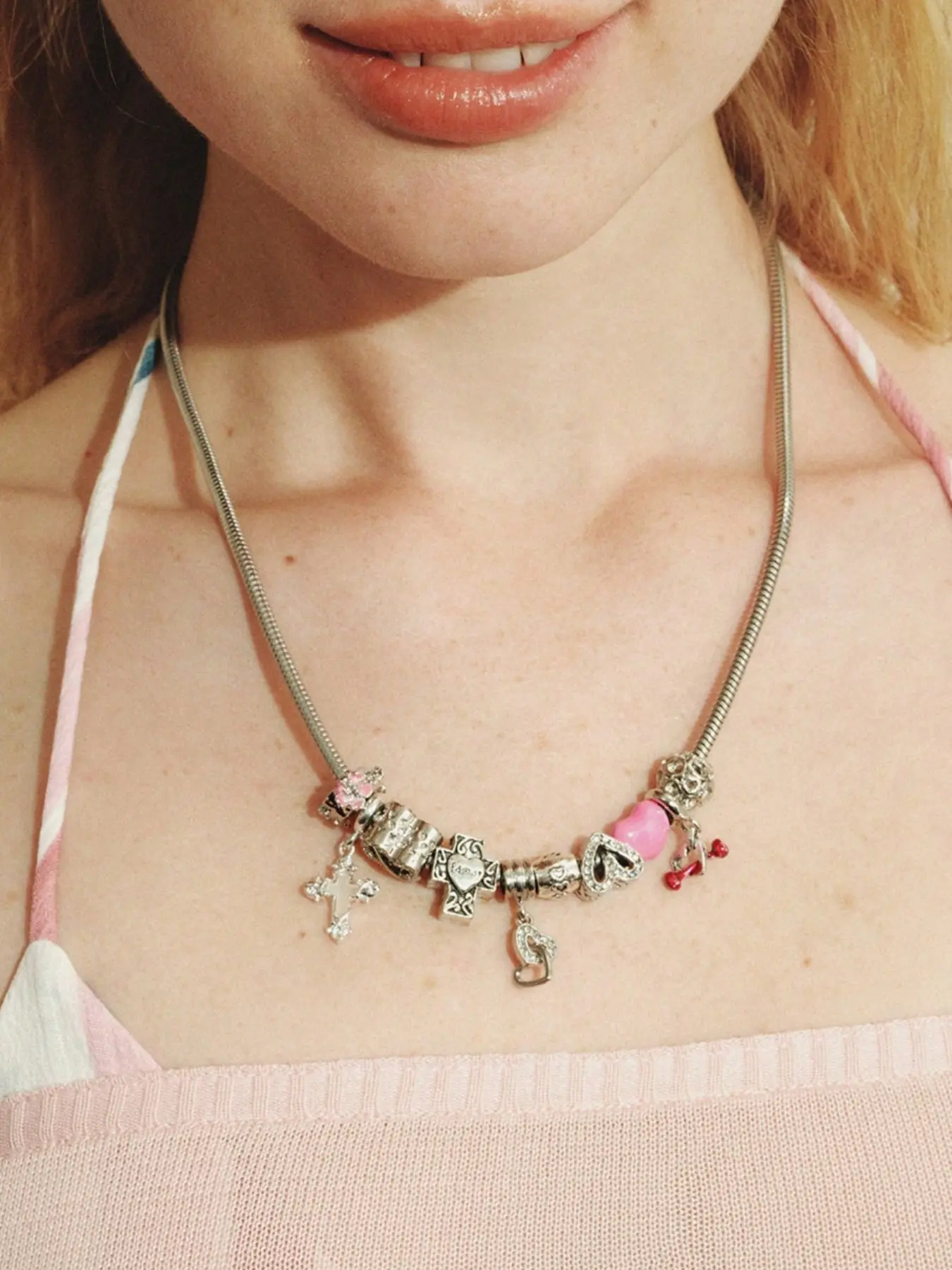 Swan Heart Charm Necklace, Glow-In-The-Dark Cross Heart Necklace, Vintage Heart Letter Necklace, Elegant Jewelry Gift