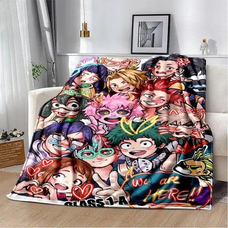 Classic My Hero Academia Deku-Bakugo Anime Print Throw Blanket - Plush Fabric, Soft Texture, Multi-Size, Indoor Use & Outdoor Activities Bedding, Watch Party Decor, Cozy Gift for Teens