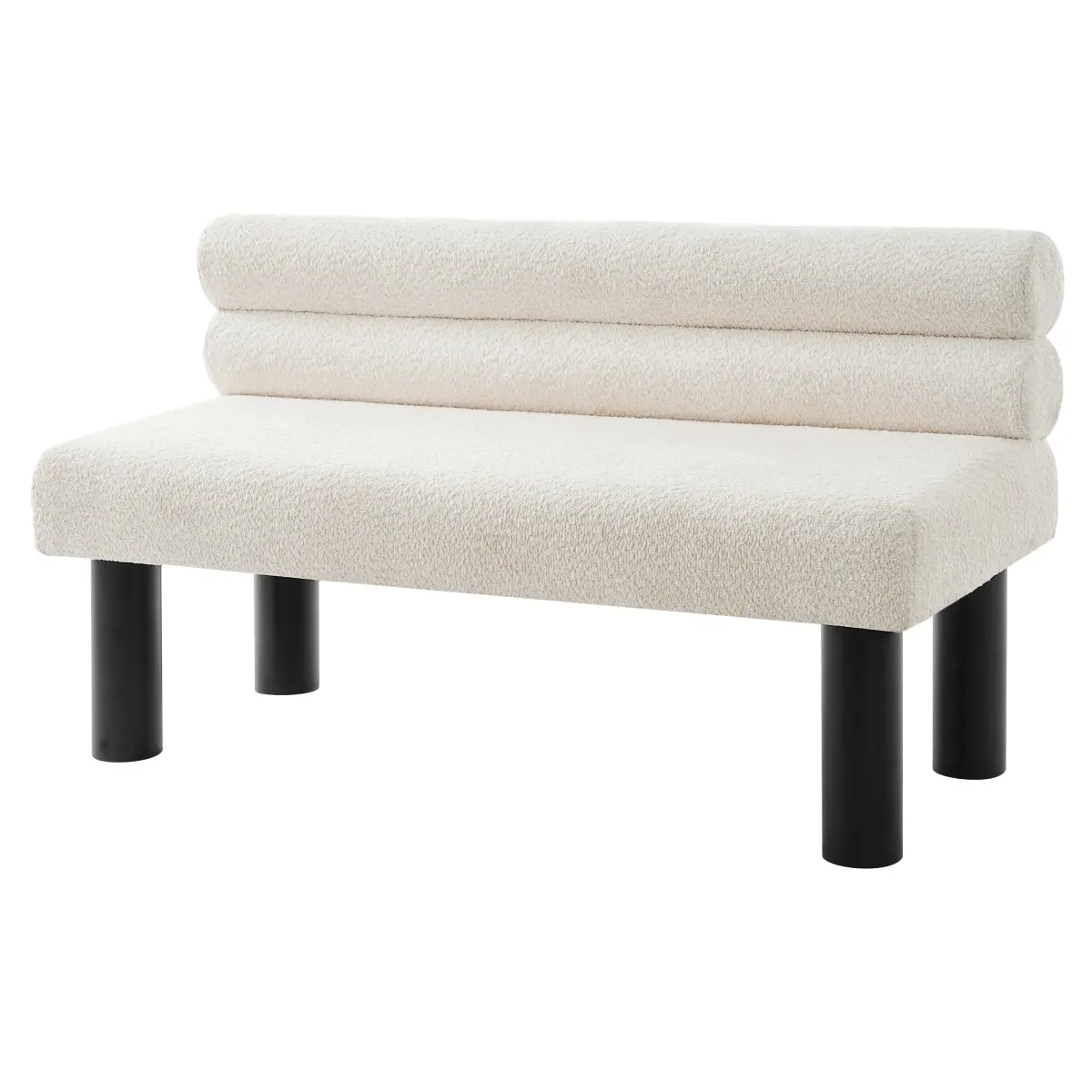 Long Rectangle Beige Fabric Dining Bench - Upholstered with Foam Backrest, Rubber Wood Legs, Sturdy Build, Assembly Required, Easy Setup, 51.77"l x 23.23"w x 29.92"h, 300 LBS Support for Dining Room, Bedroom