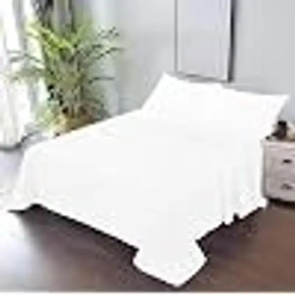 Luxury Soft 800 Thread Count 100% Egyptian Cotton 1Pcs Flat Sheet - Oversized King Plus Size (120" x 120") Inch - White Solid