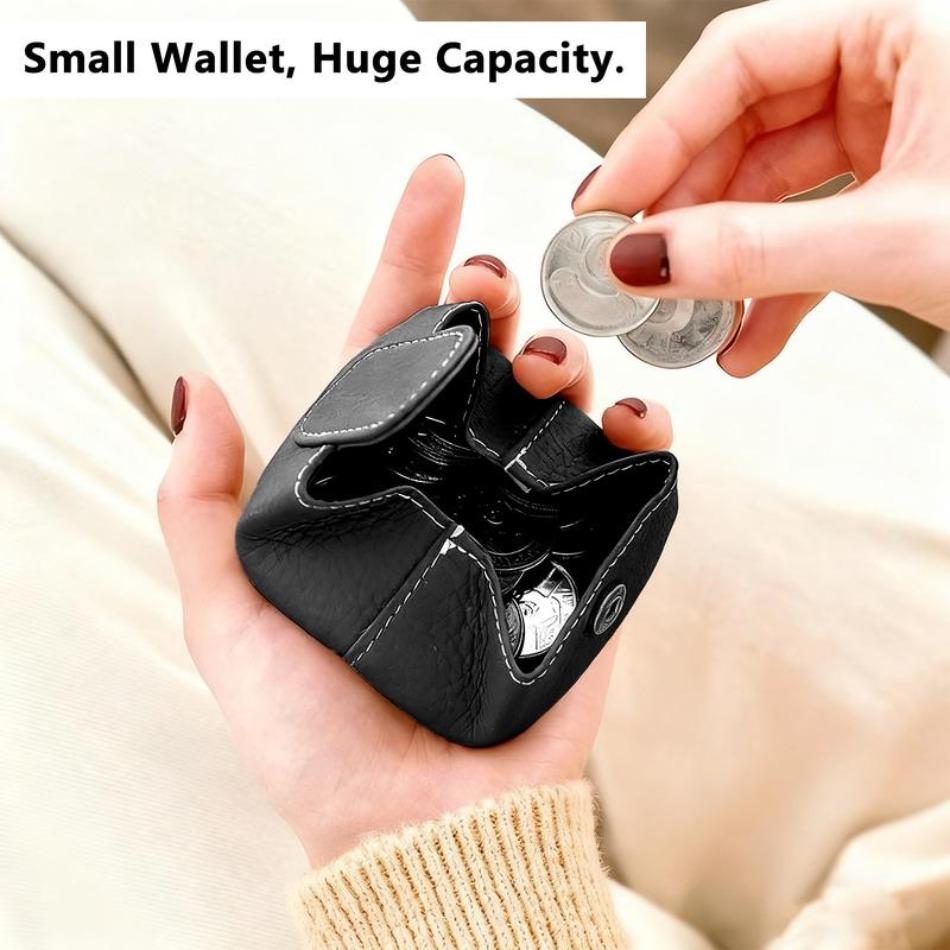 2026 NEW Mini Lychee Pattern Solid Color Buckle Coin Purse Key Earphone Storage Bag Casual Daily Change Pouch Thanksgiving Christmas Gifts for Men Women Girls