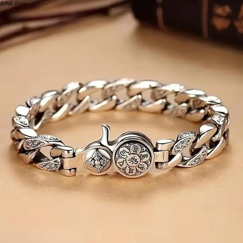 Men's Sleek Polished Chain Bracelet, Metal Coated Accessory for Daily Casual Wear and Minimalist Outfits, One Size