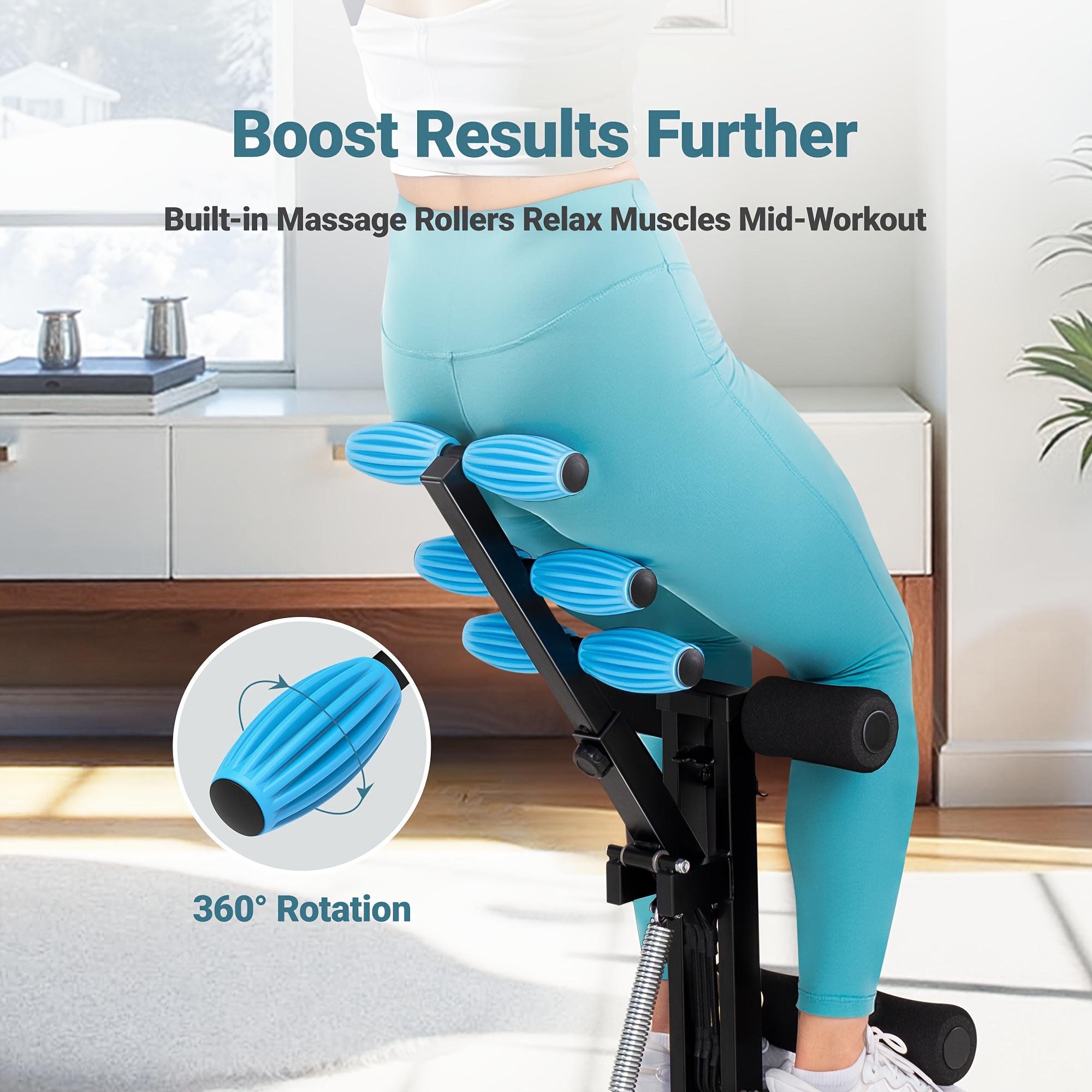 Squat Machine, 4-Dimensional Adjustable Squat Trainer, with 3 Lengths + 2 Heights + 4 Resistance Levels + 360°         Full Body Training Rotating Machine, Built-in Massage Roller + Intelligent Resistance Adjustment System, Fast Shipping from the USA