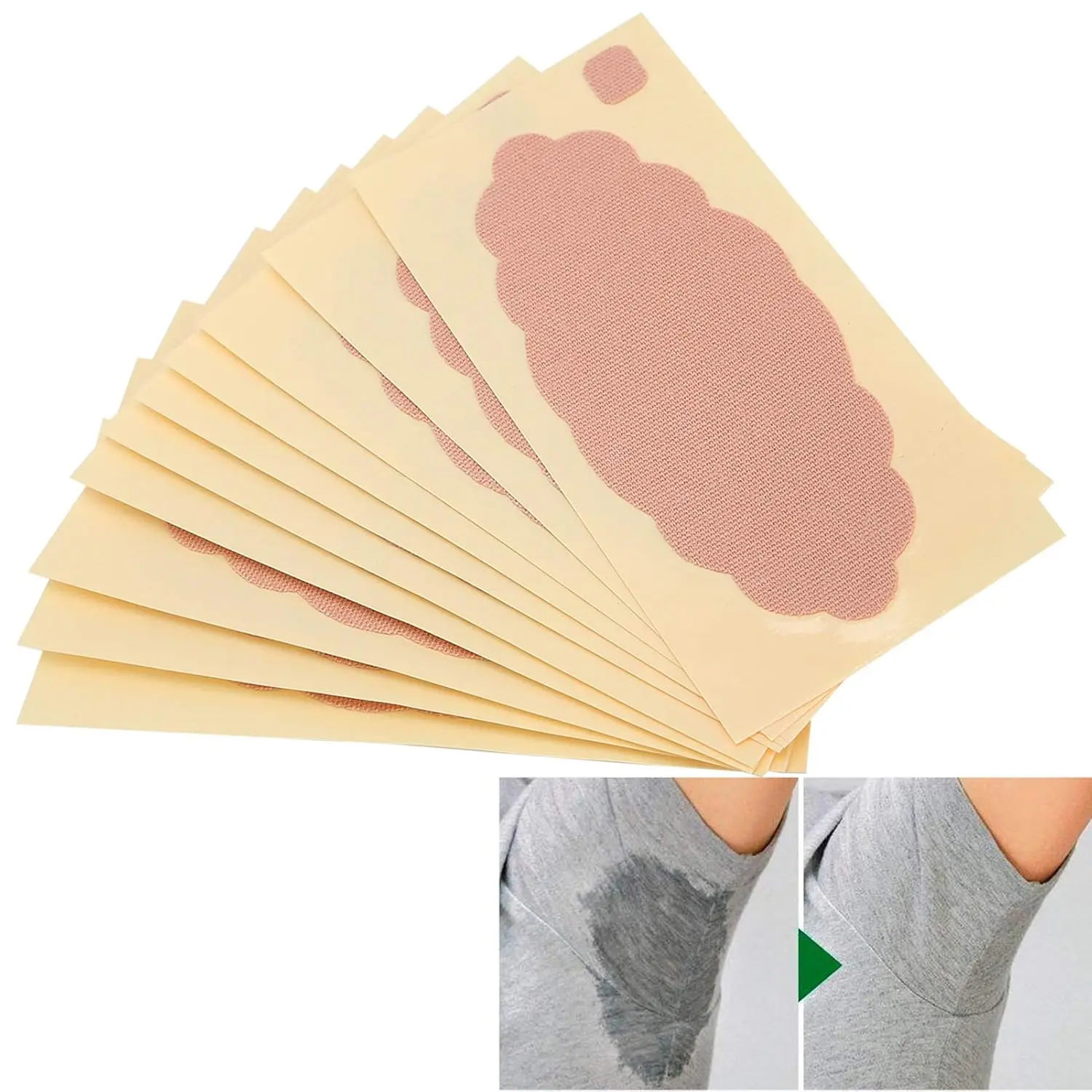 Underarm Sweat Pads, 20 Pcs Invisible Self-adhesive Cotton Armpit Antiperspirant Sticker, Disposable Anti Perspiration Absorbent Deodorant Prevention Pad, for Women and Men Non Sweat Armpit Protection