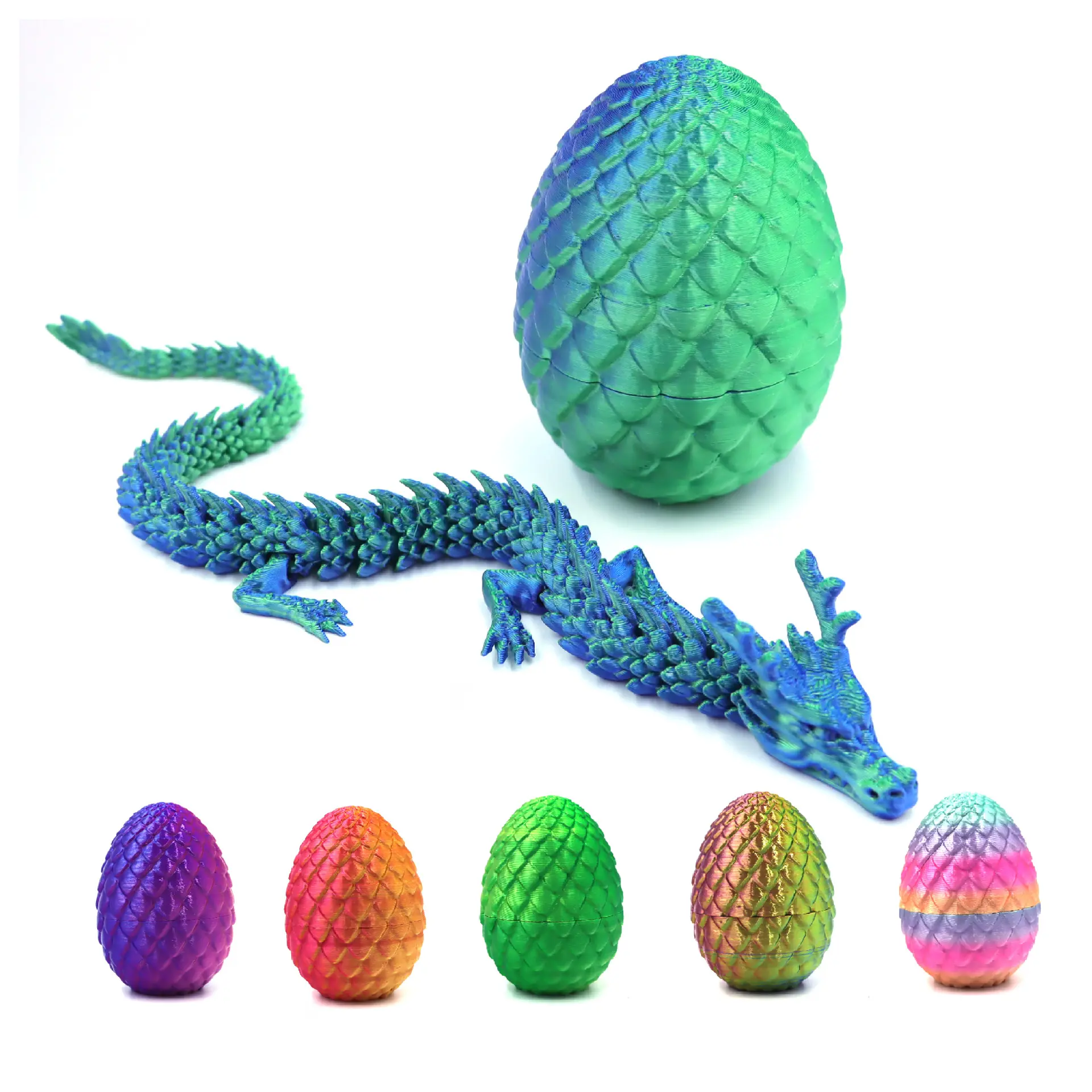 3D printed dragon ornament, dragon egg, 3D printed articulated dragon toy, figurine, gift, craft item