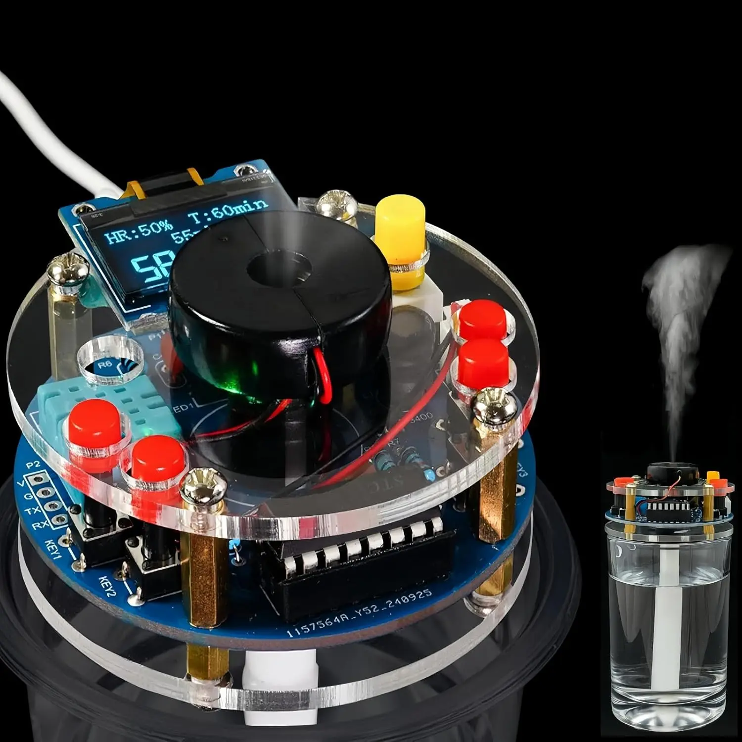 DIY Humidifier Soldering Practice Full Kit - Entry-Level Soldering Project Kit with Components, PCB Board & Enclosure for Electronics Enthusiasts, Led Display Screen, Beginners