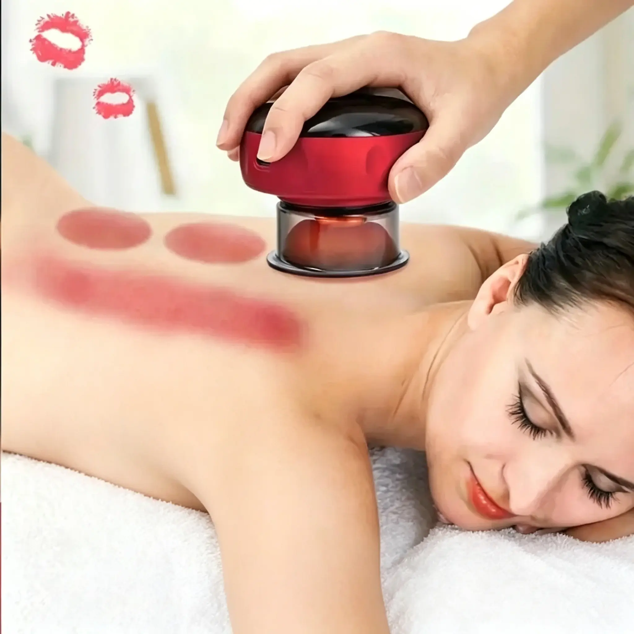 Electric Cupping Therapy Body Cupping Massager with Heat, 12 Suction Levels, 3 Temperature Modes, Portable Smart Vacuum for Pain Relief, Detox Massage Device