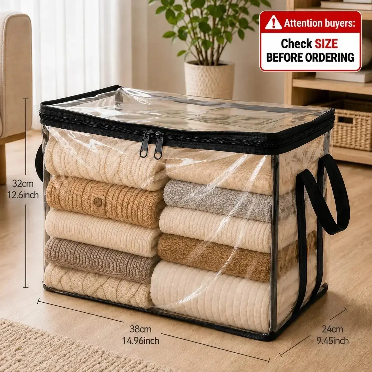 Transparent Foldable Book Storage Box, Durable High-Capacity Plastic Organizer, Dust-Proof Desktop Bin with Hinged Lid, Ideal for Home & Classroom, Foldable Storage Bins