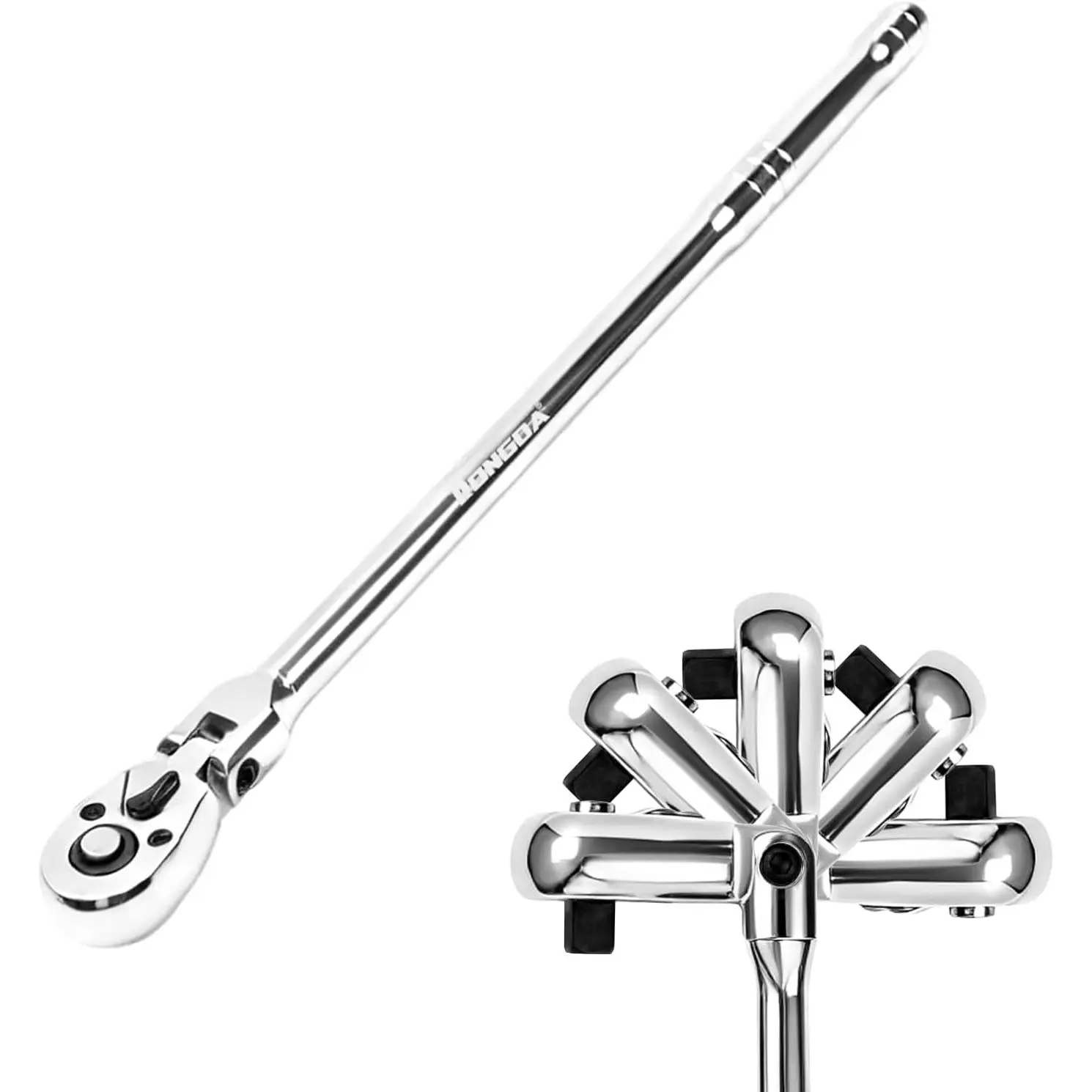 1/4" Drive Extra Long Flex  Ratchet 72- | 12 Inch Long, Socket Wrench Quick Release Reversible Design, Swivel  Ratchet, CR-MO