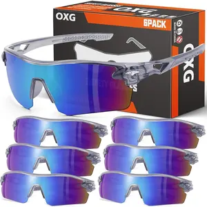 Unisex 6-Pack ANSI Z87.1 Safety Goggles, Scratch-Resistant Wraparound Lenses, Safety Glasses Z87, Anti-Fog Fog-Resistant UV400 Multi-Lens Sports Eyewear for Outdoor Activities