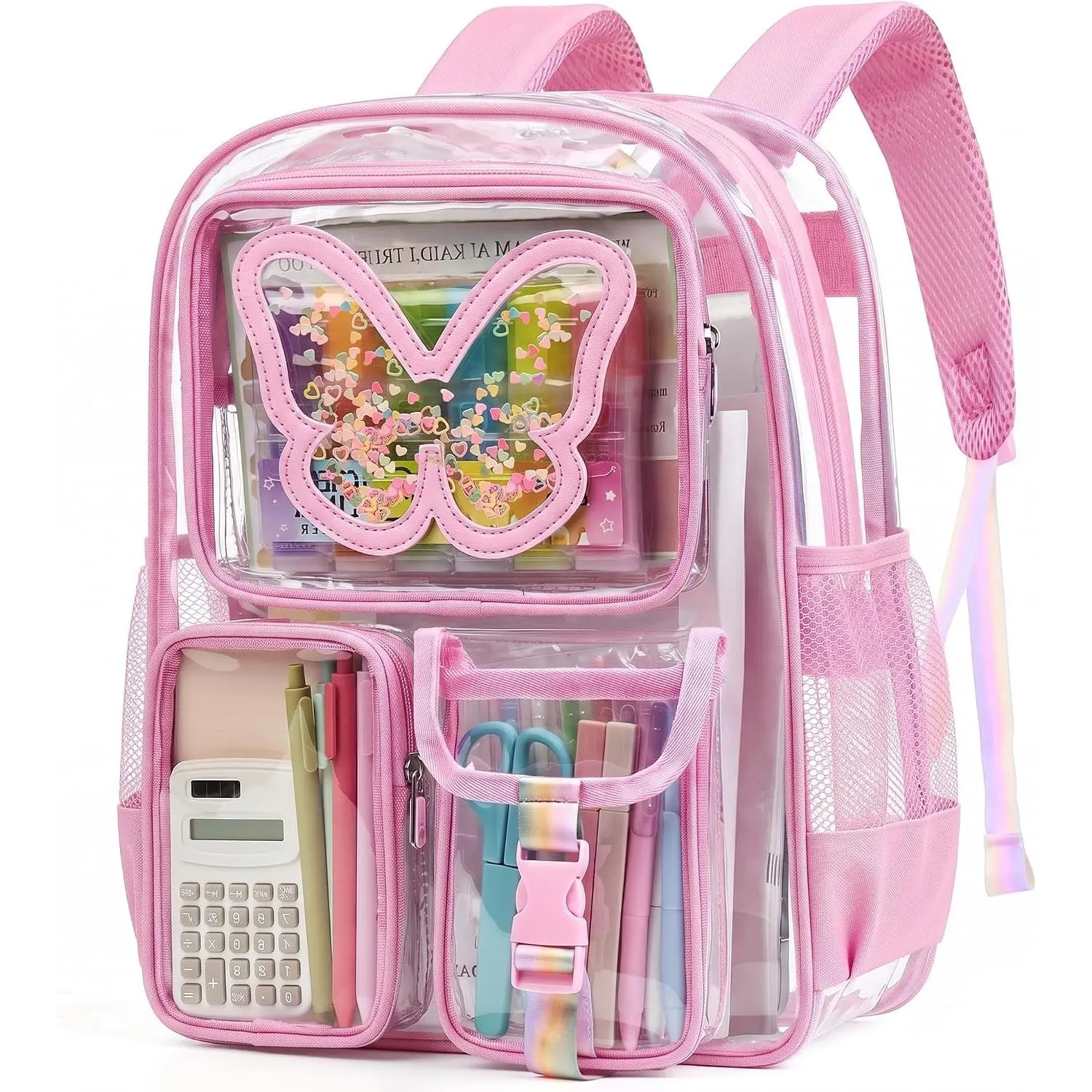 Clear Backpack for Girls Women Heavy Duty Transparent BookbagGift