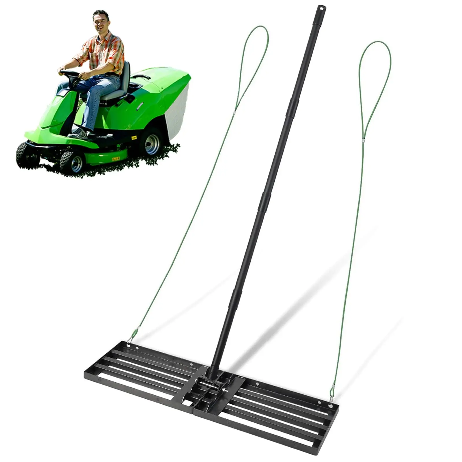 Lawn Leveling Rake, 34"x9.4" Leveling Rake 68" Leveler Big Lawn Leveler Stainless Steel Landscaping Tool for Garden, Golf Lawn, Farm, Pasture, Yard Tool, Landscape Rake, Durable Gardening Tool