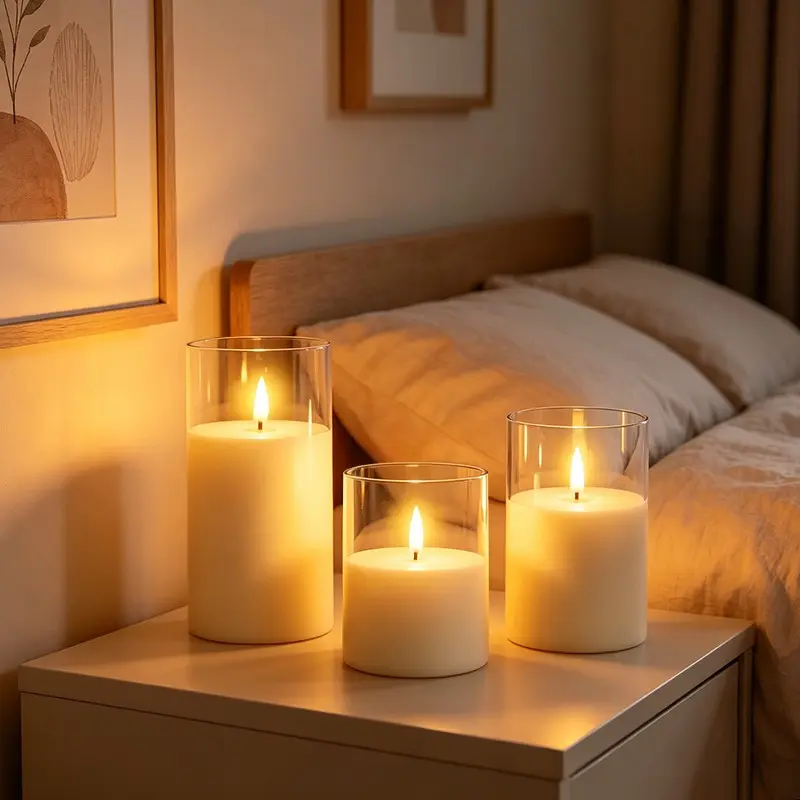 USB Rechargeable LED Flameless Candle, LED Pillar Candle for Home, Wedding, Holiday Decor, Safe and Energy Efficient Lighting Solution, USB Charging