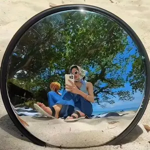 Y2K Fisheye Convex Selfie Wall Mirror, Aesthetic Room Decor, Perfect for Photo Shooting, Stylish and Functional Home Accessory, Round Mirror