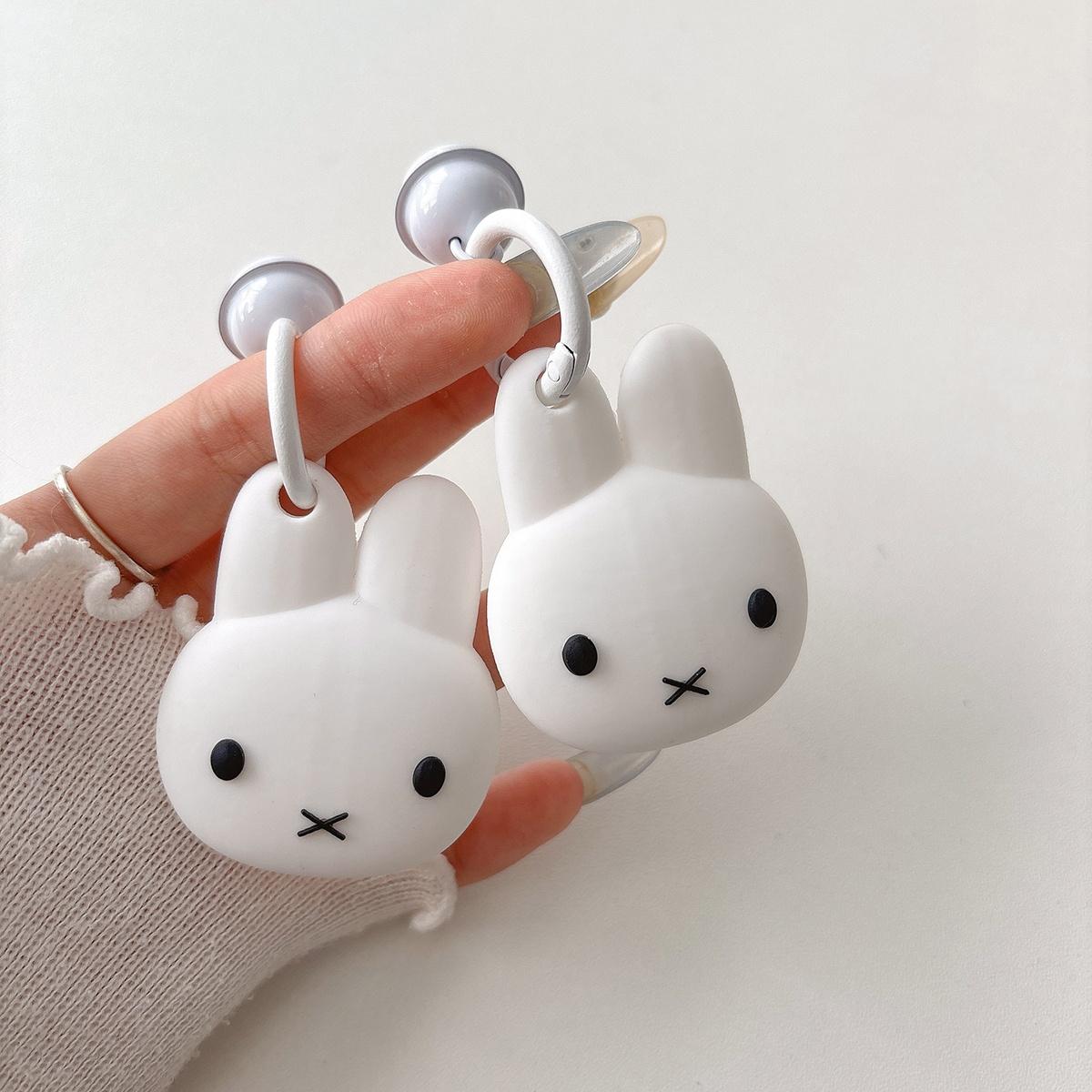 Cute Rabbit Design AirTag Protective Case, Anti-lost AirTag Keychain Pendant, Cartoon Protective Cover Compatible with AirTag