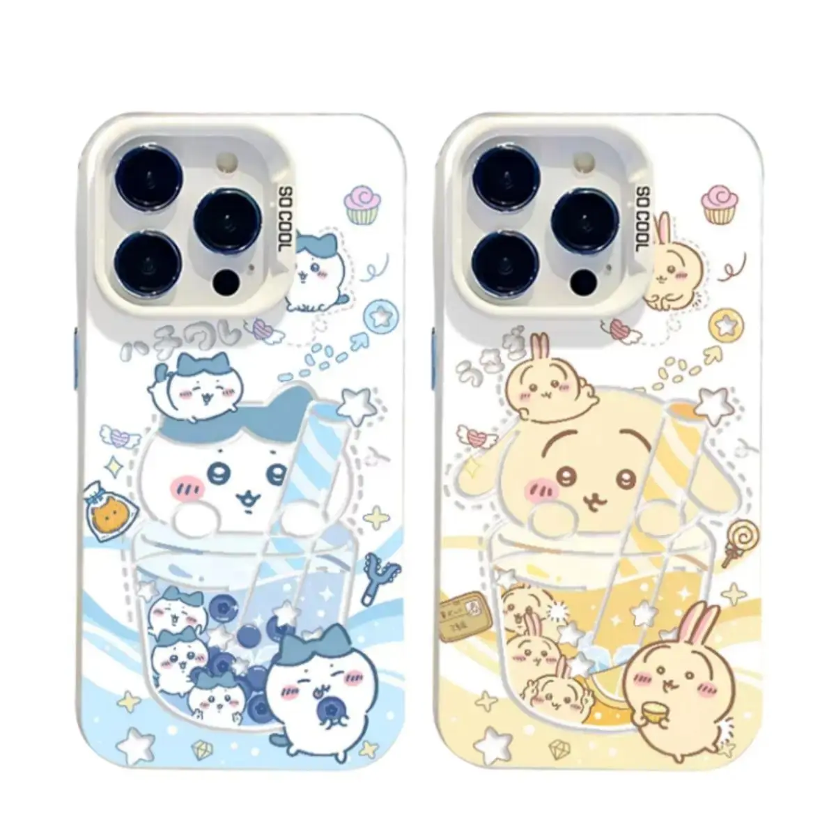 Personalized Colorful Animal Cartoon Chiikawa TPU Smartphone Case Anti Fall Matte Shockproof Protection Cover for iPhone 17 Air 16 15 14 13 12 11 Pro Max Plus Samsung S26 S25 S24 S23 S22 Plus Ultra, Accessories, Cartoon Animals, Full Coverage