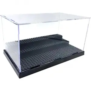 Display Case for Minifigure Action Figures Blocks, Display Box Storage for Lego Minifigures, Fit for Lego Lovers,Black,