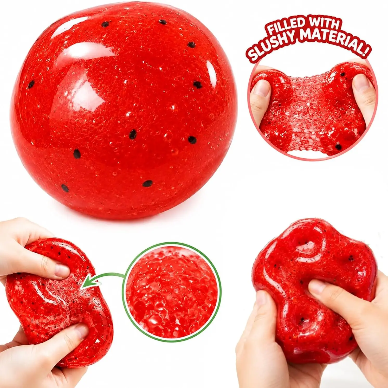 Watermelon Smoothie Squishy Stress Relief Toy - Soft Squeeze Fidget Item with Crinkly Sound, Slow Rising Decompression Sensory Plaything, Ideal Gift for Collectors, Squishy Fidgets