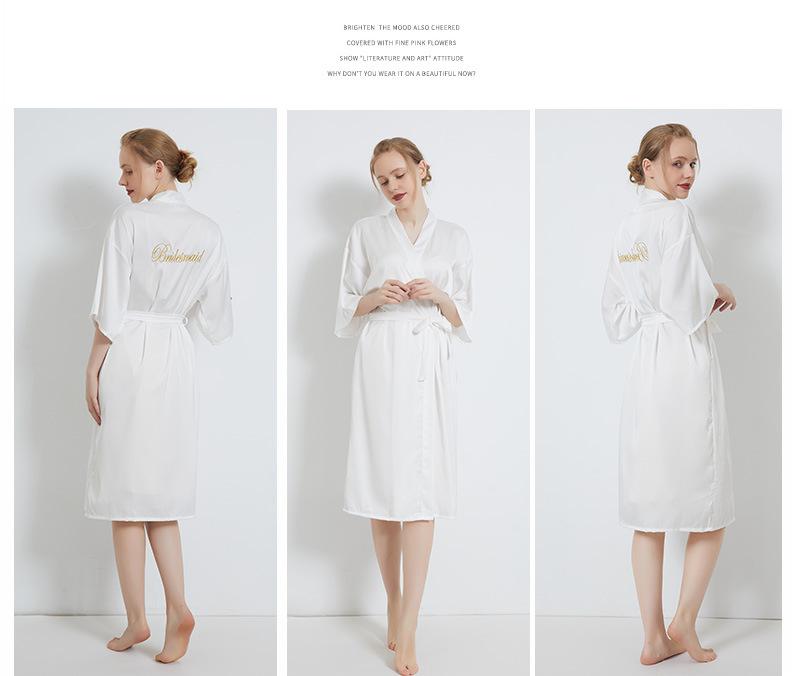 Women Kimono Bathrobe Gown Sexy Sleepwear Satin Home Clothing Intimate Lingerie Casual Bride Bridesmaid Wedding Gift Nightgown