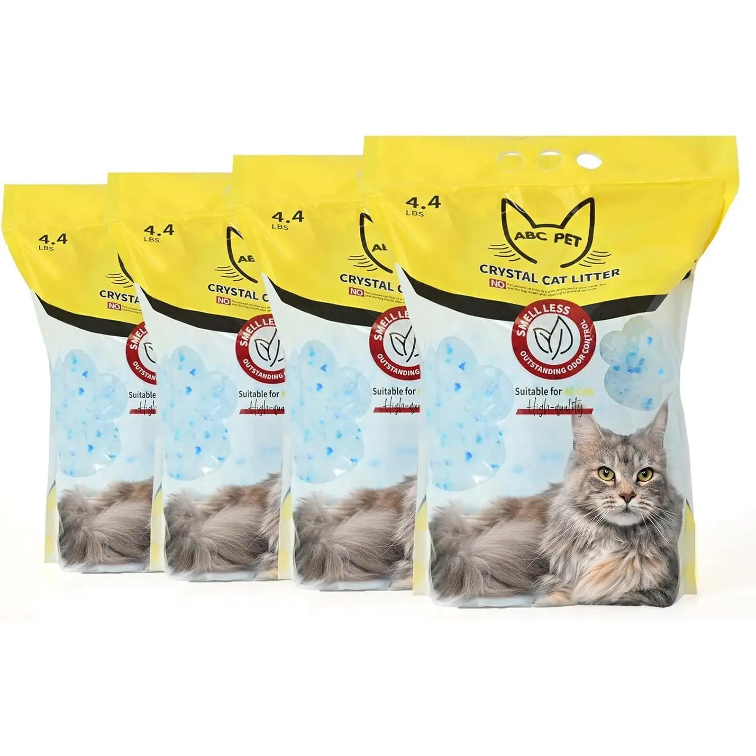 Non-Clumping Crystal Cat Litter - Low Dust, Deodorizing, Low Tracking, Less Waste, No Scooping Required, Suitable for Kittens