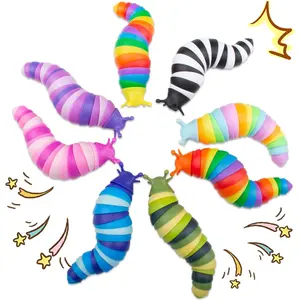 Easter Basket Stuffers for Kids 8 PCS Fidget Toys Slug for Adults Anxiety Sensory Toys for Party Favors Toddler Age 3-4 ADHD Autism Toys for Anxiety Stress Easter Gifts for Boys Girlsfidget toys