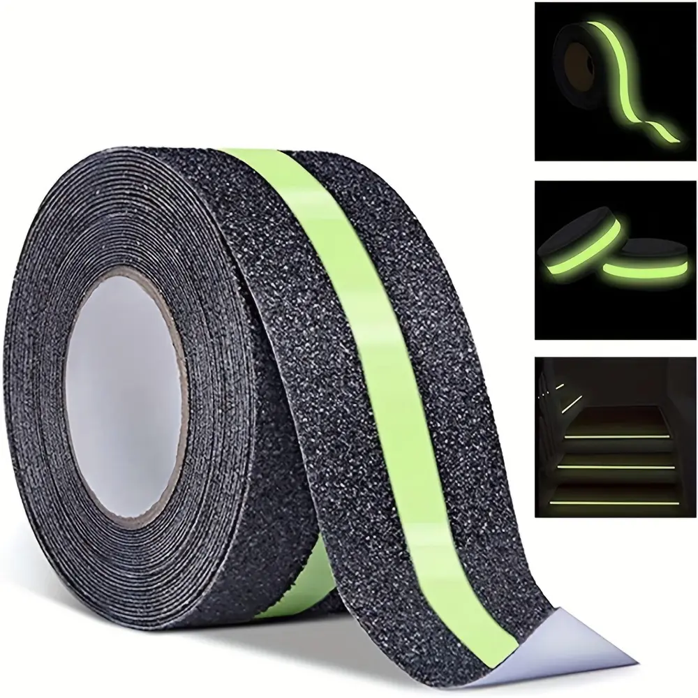 Yitape Night Glow Non-Slip Traction Tape, Durable Plastic Material, Ideal for Indoor/outdoor Smooth Stairs, Smooth Surfaces, Enhances All-Weather Safety