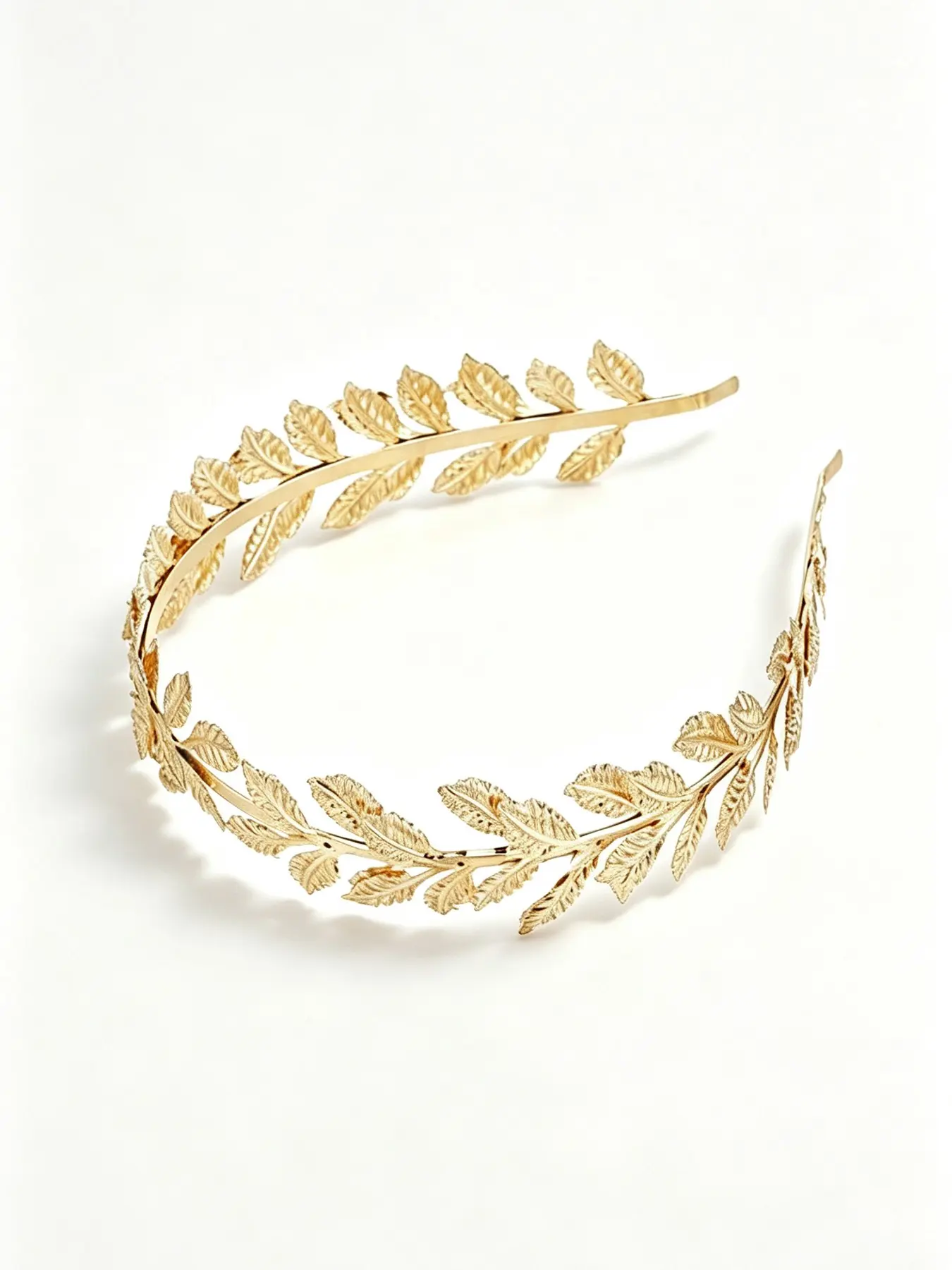 Ancient Greek Laurel Leaf Embossed Hairband, High-End Premium Metal Texture Headband, Wedding Evening Party Accessory
