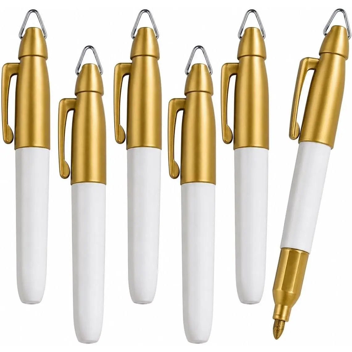 Compact Mini Permanent Markers, 6-Pack, Colored, Fine Tip - Office Stationery Writing Tool