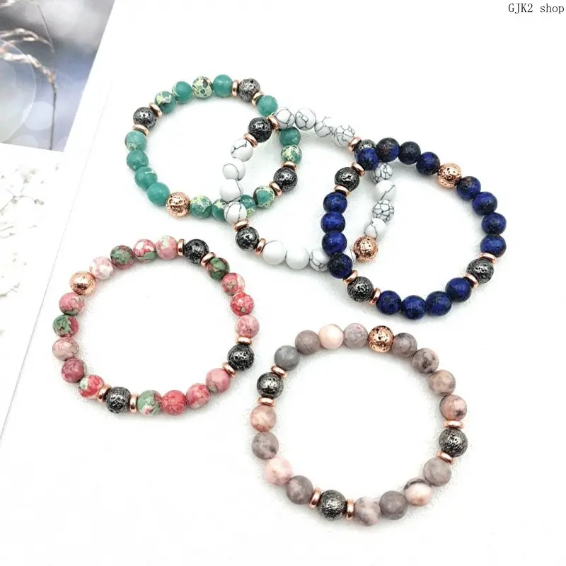 Gemstone Beaded Stretch Bracelet Fashion Jewelry