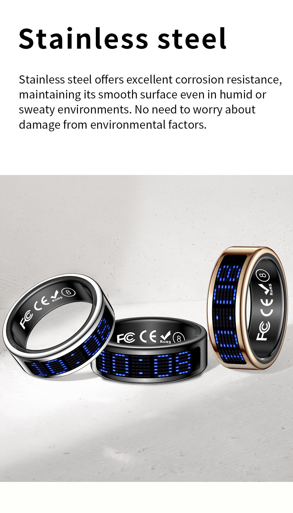 Stylish Smart Ring for Men And Women with Digital Display-Health Ring, Built-In Caller ID Function, Sleep, Exercise, Menstrual Cycle Recording, IP68 Fitness Ring, Fitness Tracker Ring, with Magnetic Charging Base Long Battery Life