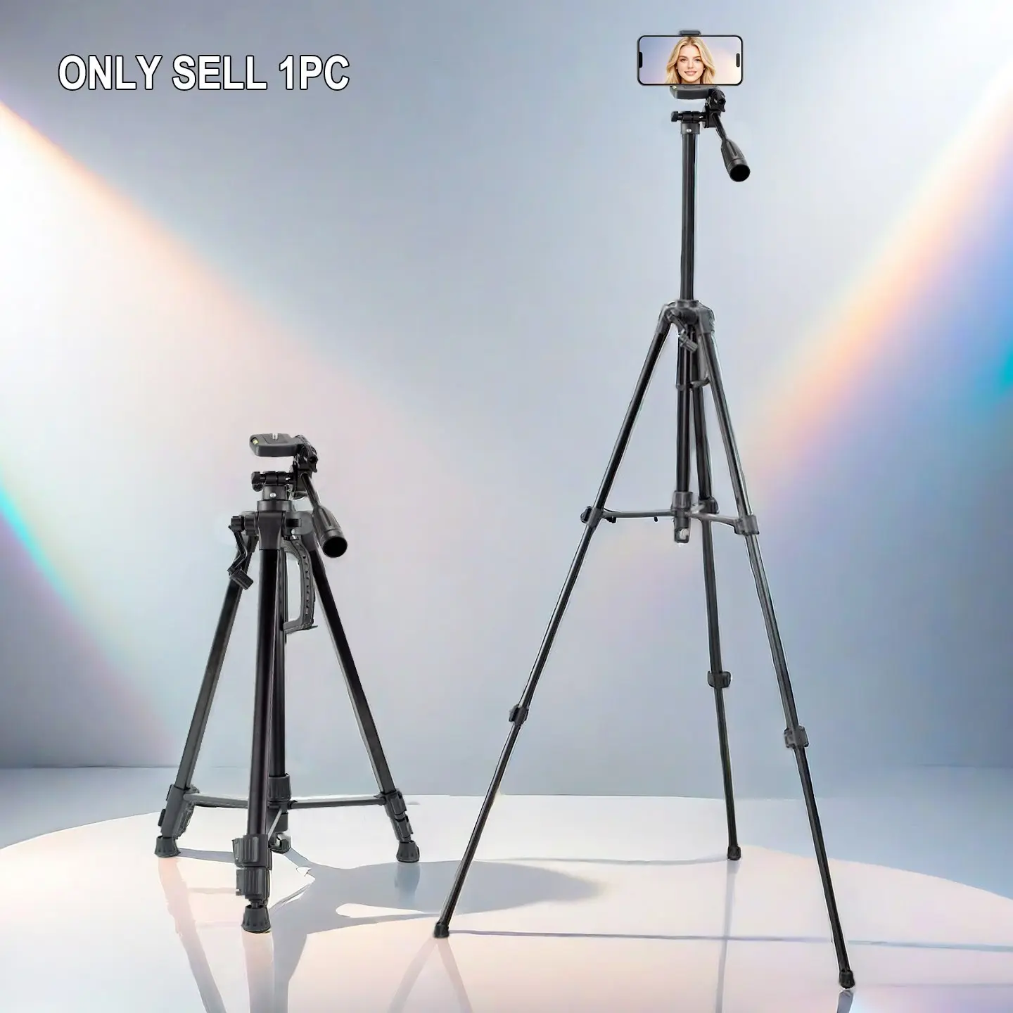 55-Inch Multi-Functional Tripod, Camera Tripod, Night Fishing Light Stand, Phone Live Streaming Tripod, Selfie Photography Stand, Phone Holder Tripod, Convenient Tripod