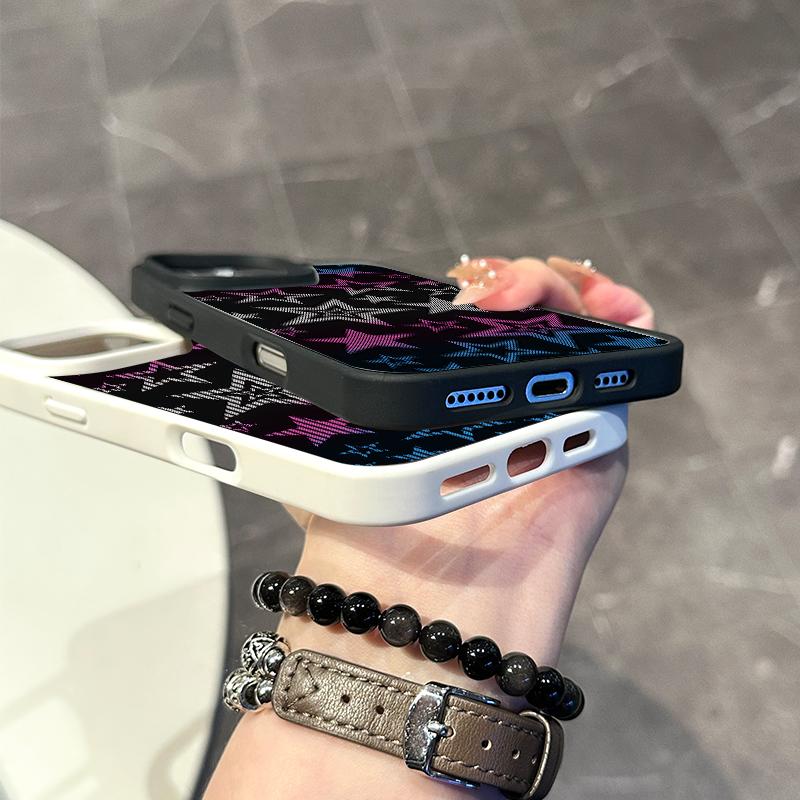 Chic Magnetic Case for iPhone11/12/13/14/15/16/17/promax Gradient Star Pattern MagSafe Ready, Anti-Slip, Ultra Thin | Aesthetic Touch for Daily Use