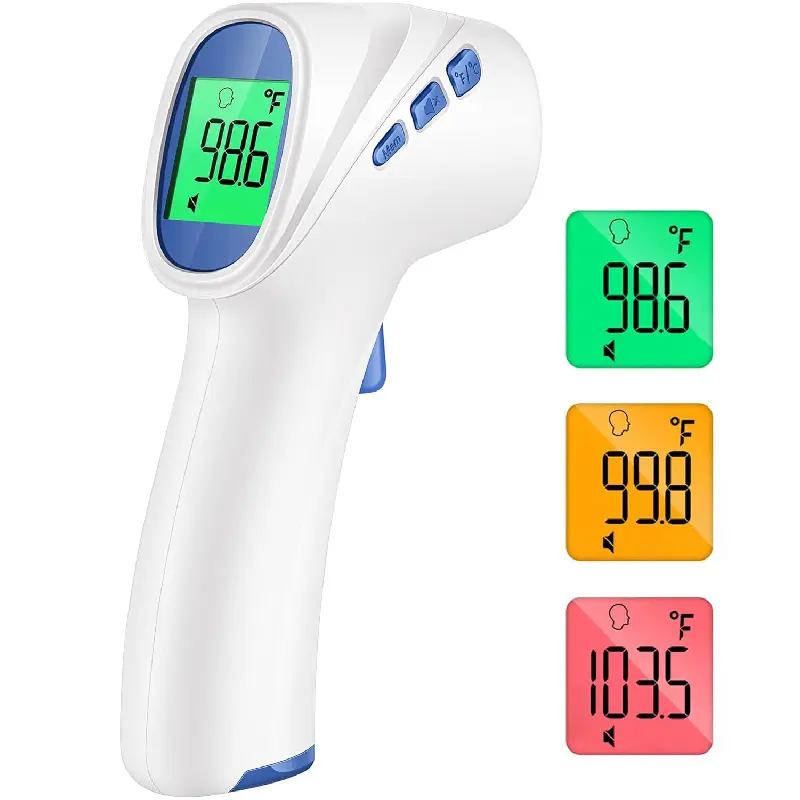 Digital No-Touch Forehead Thermometer for Adults & Kids, Fast Accurate Temperature Check, Fever Alarm, 35 Data Sets, Digital Readout, Memory Recall, Home Medical Essentials