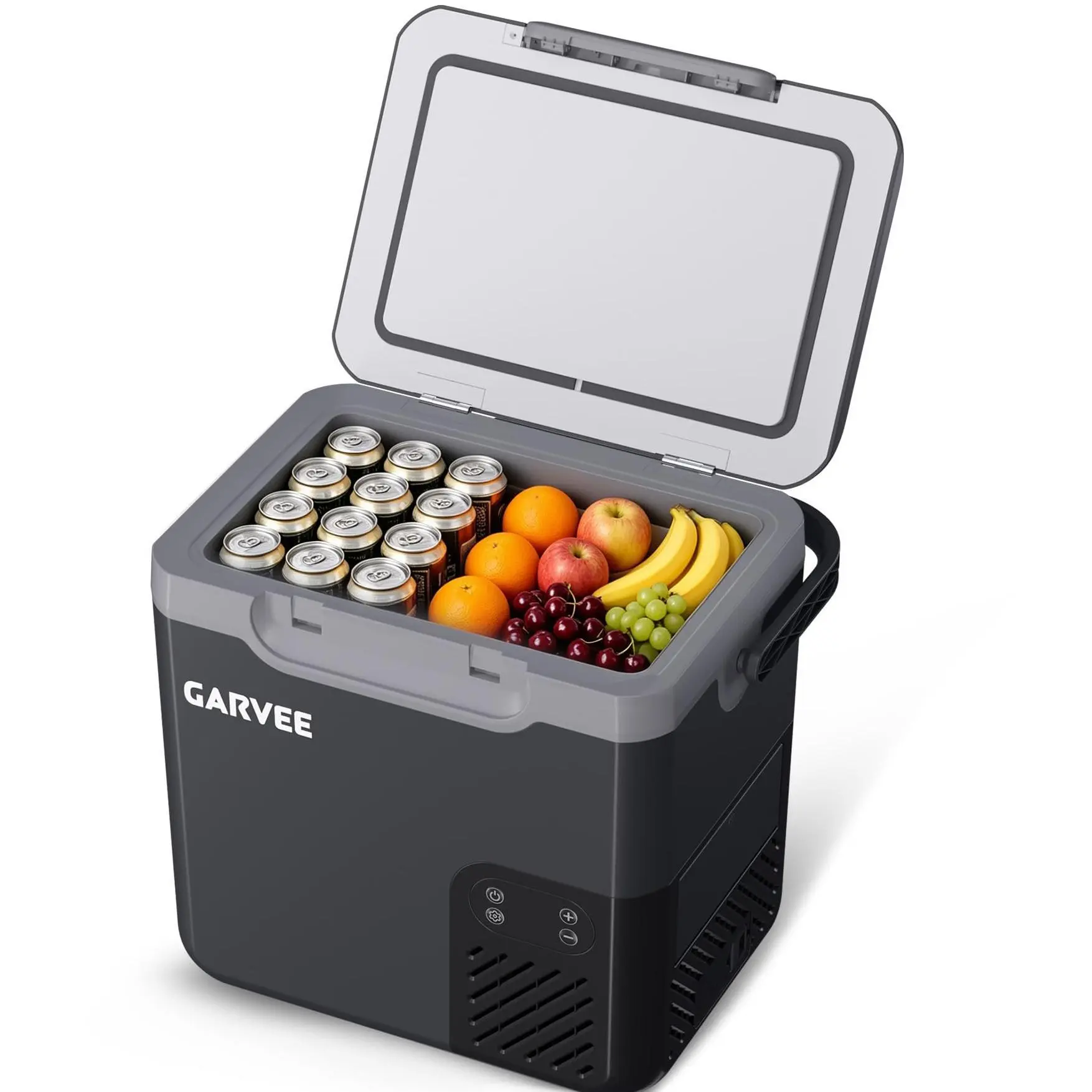 Garvee 19QT (18L) Portable Car Compressor Fridge Freezer - Camping Gear and Equipment, Drink Cooler, Rapid Cooling, LCD Display, Compact, -4°F to 68°F Adjustable Temp, 12/24V DC Power, Interior LED Light, Backup Battery Support, for Hiking, Cars