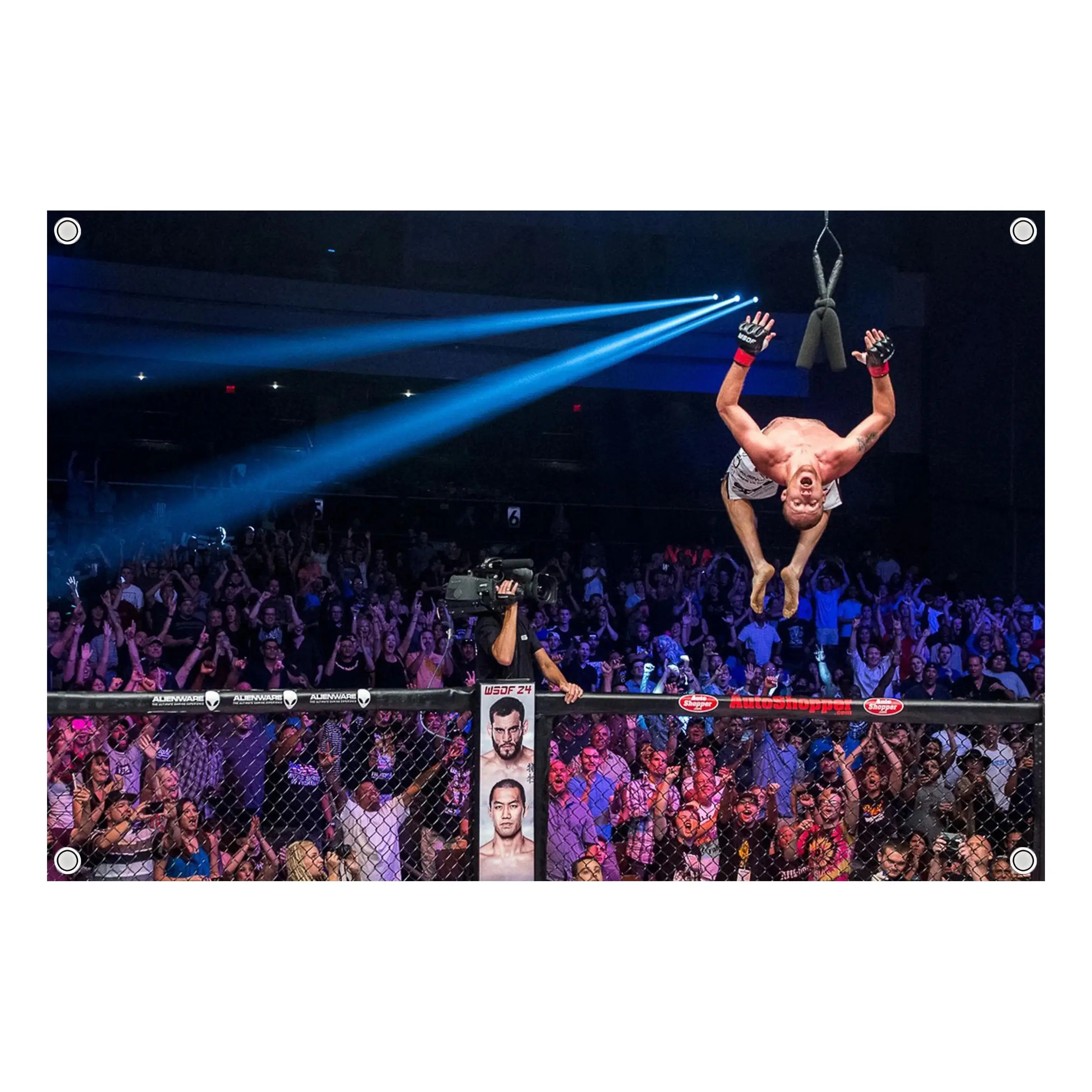 Justin Gaethje Backflip Graphic Flag - U-F-C MMA Flag - Ultimate Fighting Championship Wall Flag Banner, Vintage Fighter Room Decor, Fight Night Bedroom Decor, Gift for MMA Fans Men & Women print home apartment special