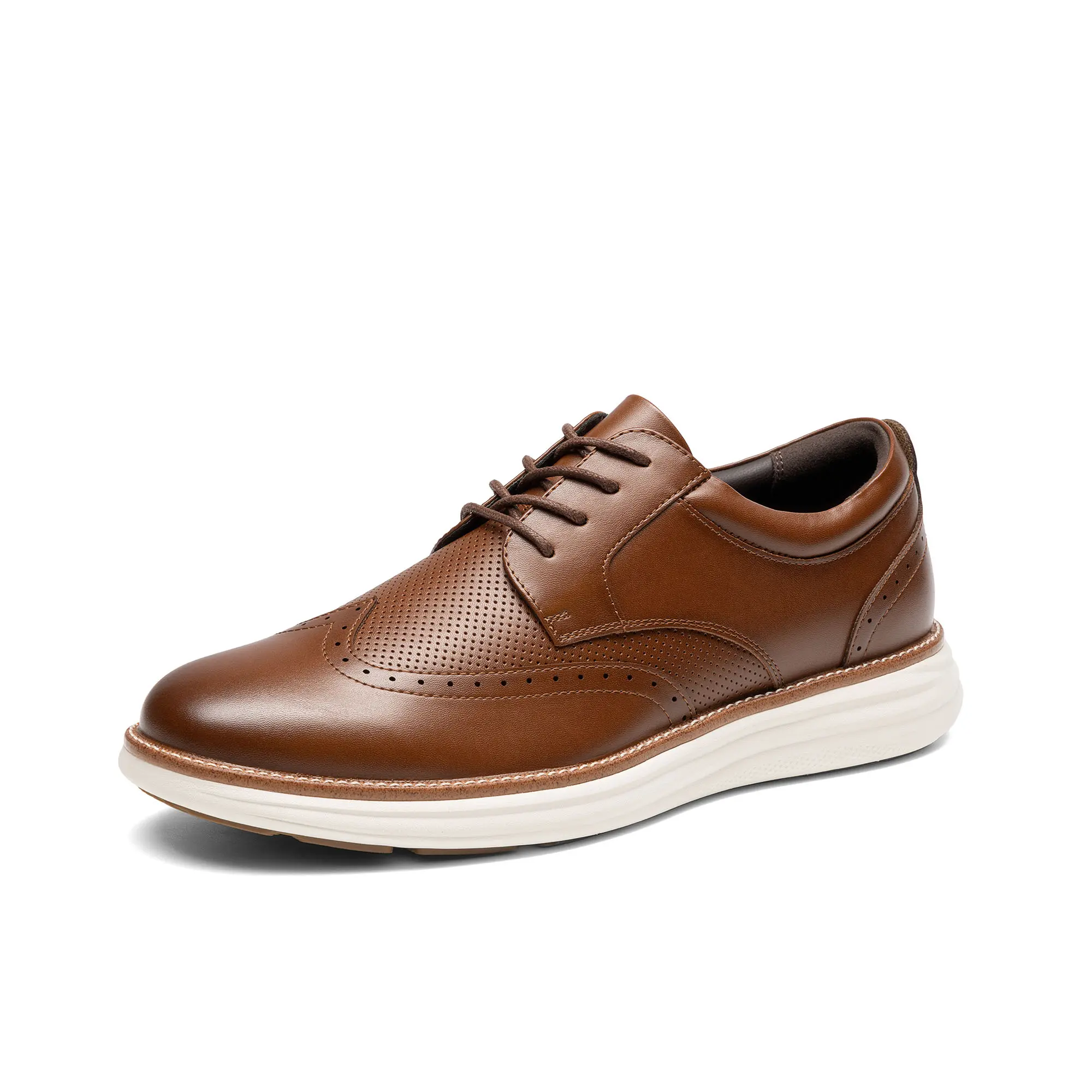 【BRUNO MARC Anniversary】 Men's Lace-Up Winged Brogues Casual Oxford Dress Sneakers, Back to School & Daily Wear Shoes with Smart Aesthetic, Casual Comfort and Added Cushioning, Laces Men's Oxfords