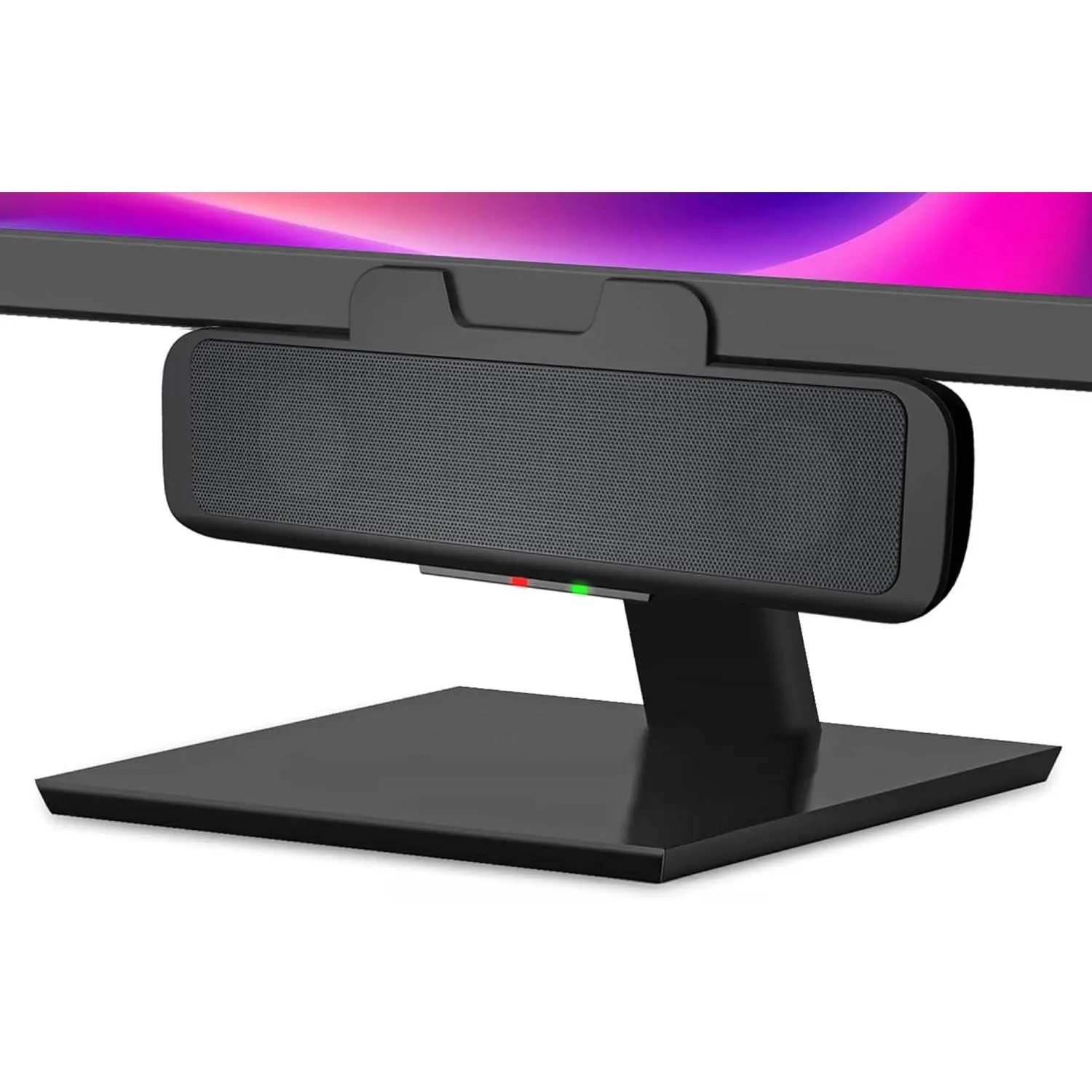 USB Speaker Bar – USB Powered Stereo Desktop Computer Speakers for PC, Clip-On Monitor Mount Design, On-Speaker Controls
