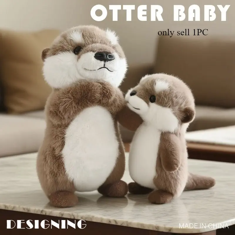 Lifelike healing magnetic otter plush with smooth safe design. Child-friendly premium fabric, delicate gift for baby showers, festivals and kids' birthdays, Soft Cuddly Gift