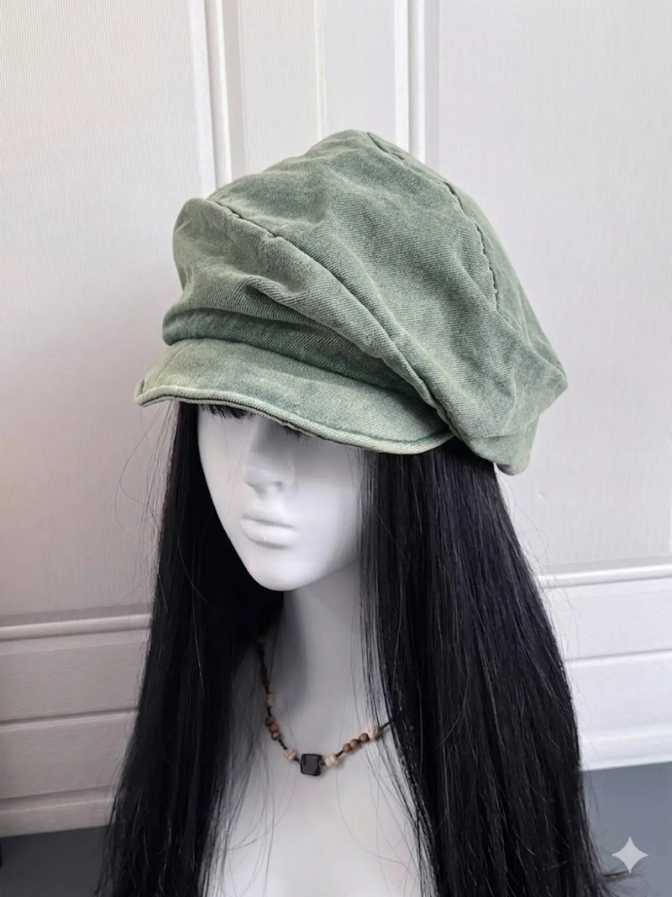 Women's Japanese Style Denim Beret Hat - Vintage Distressed Solid Color Painter Cap for Summer - Casual Artistic Niche Design Slouchy Beanie