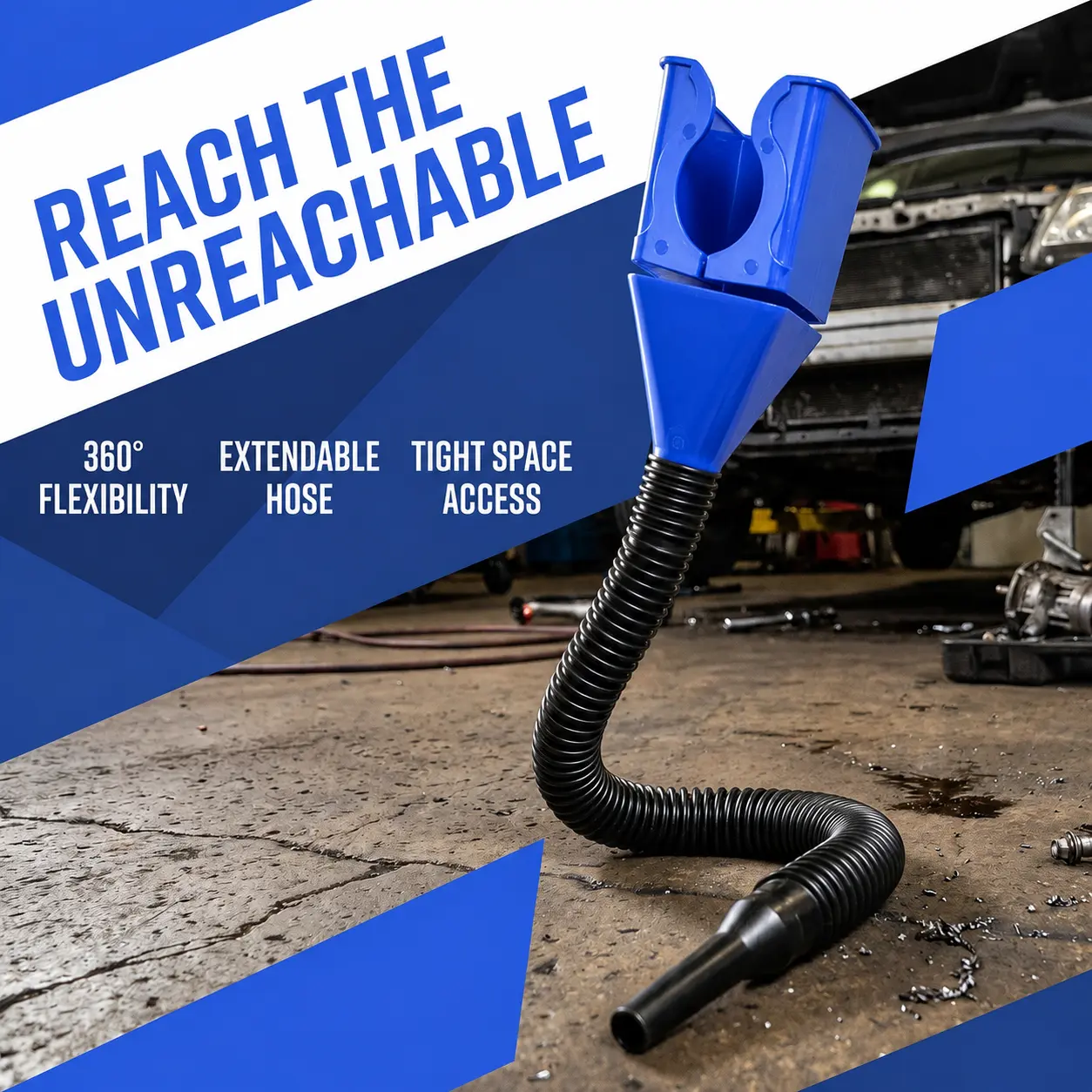 Every Car Owner Needs This! 3-Pack Flexible Hose Oil Funnel with Filter for Oil & Gas Transfer