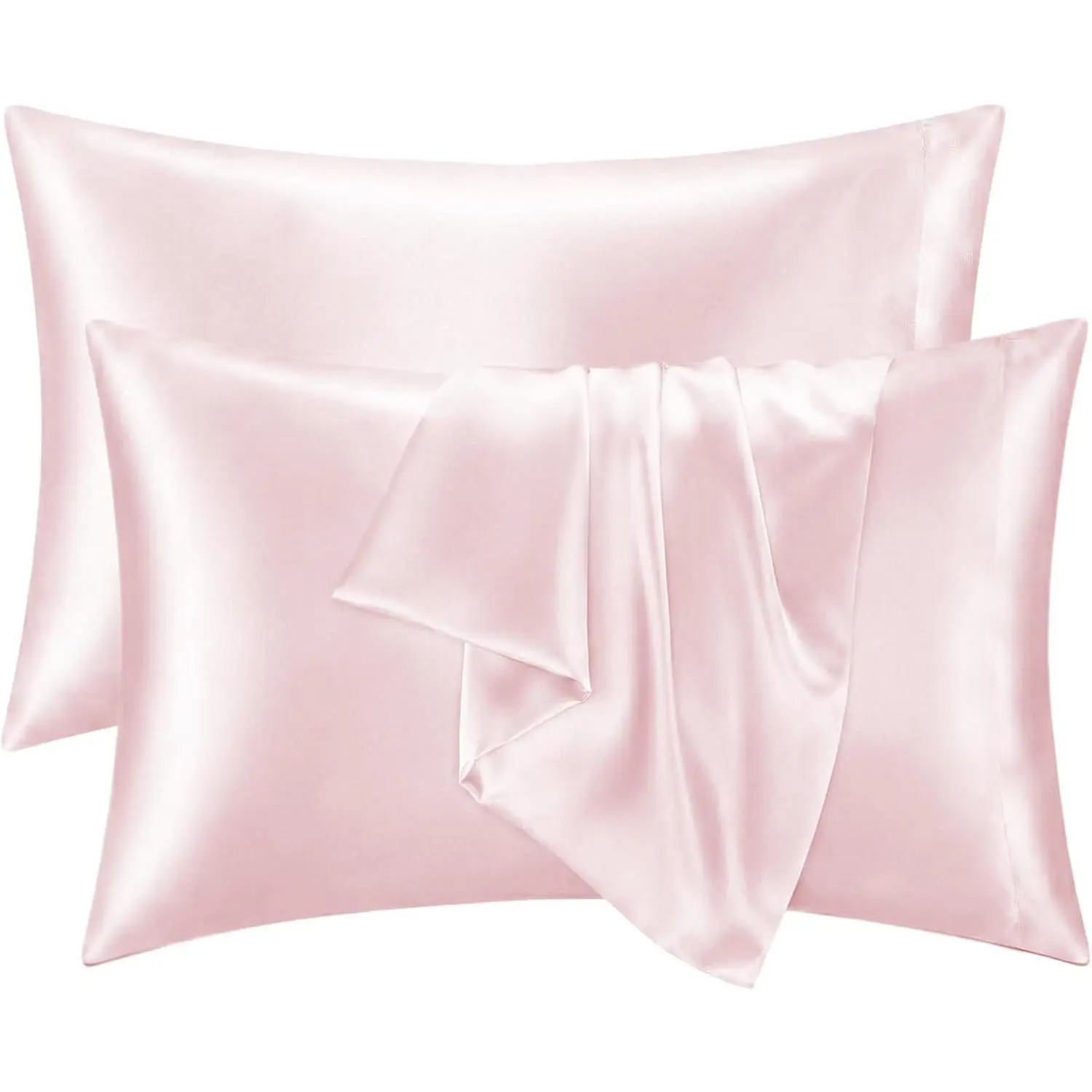 Size Pillow Cases Set of 2,  Satin Pillowcase for Hair and , Similar to Silk Pillow Cases with Envelope Closure Soft and Cooling Pillowcase Gifts for Women, 20X36 Inch