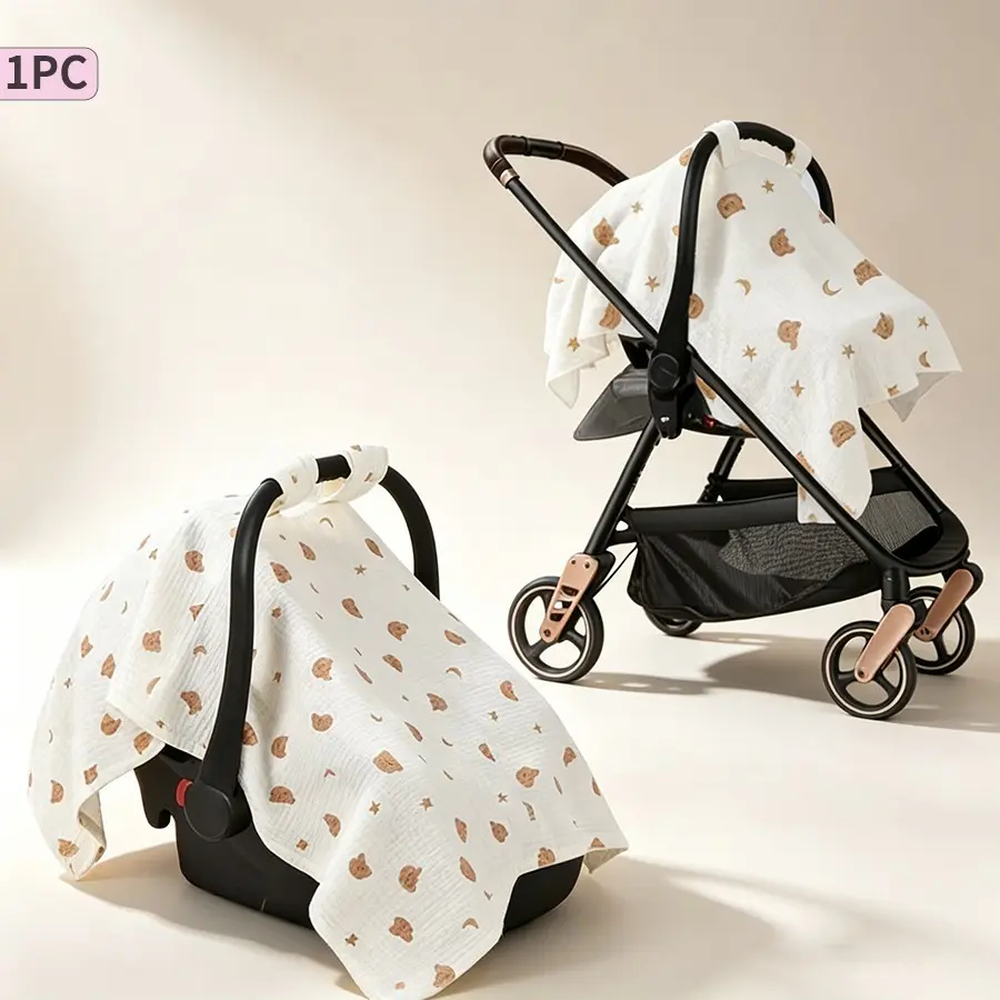 Multi-Functional Baby Stroller Sunshade, Stroller Accessories, Soft Washable Mesh, Dust Cover, All-Season Outdoor Shade, Breastfeeding Blanket Combo, Newborn Infant