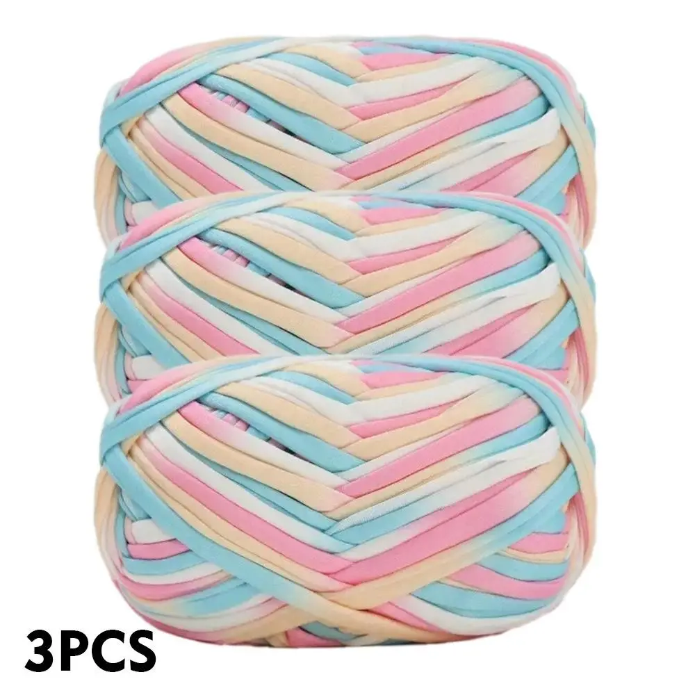 3-Piece Set Gradient Dye Polyester Yarn Thread, Assorted Premium Yarn Set, Ideal for Crochet Bags Baskets Cushions Christmas Gifts DIY Crafts