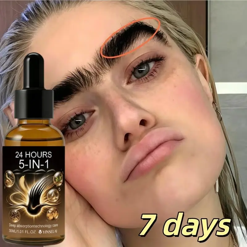 5-In-1 Multi Eyebrow Thickening Serum for Thin Brows, Nourish Roots, Enhance Natural Shape & Volume