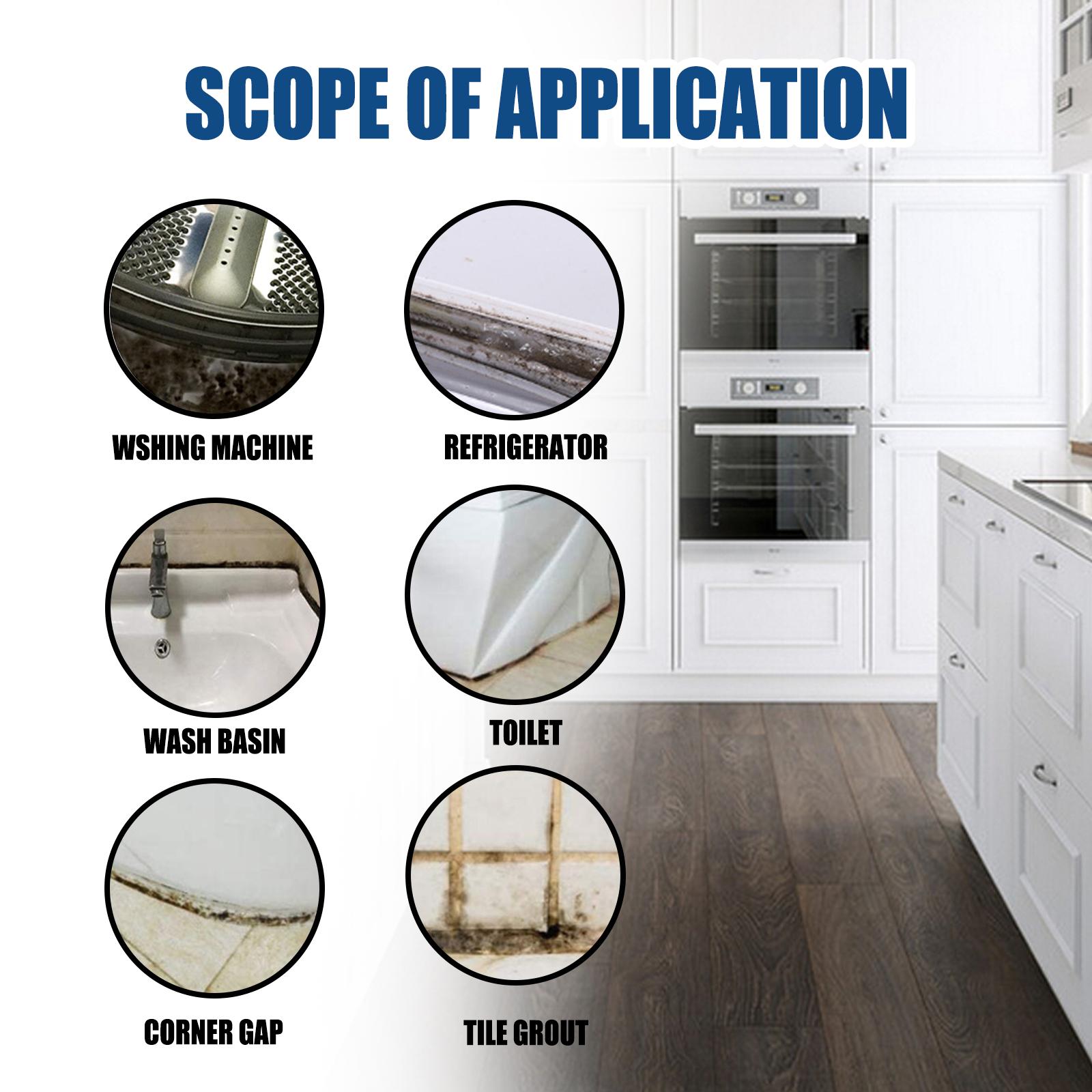Jaysuing Mildew Removal Gel Clean Kitchen Bathroom Tile Moldy Walls Refrigerator Stain Removal Gel