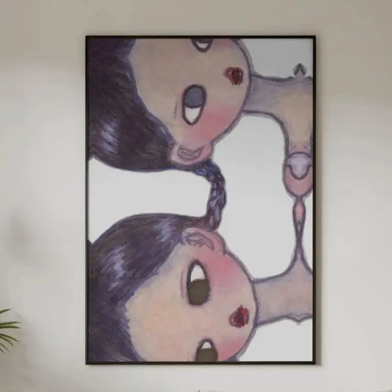 Aya Takano Art Print - Lightweight Surrealism Japanese Pop Graphic Print, Kawaii Sci-Fi Whimsy Artistic Wall Decor, Neutral Abstract Boho Fashion Decoration for Living Room, Bedroom Decor, Anime Fan Gift