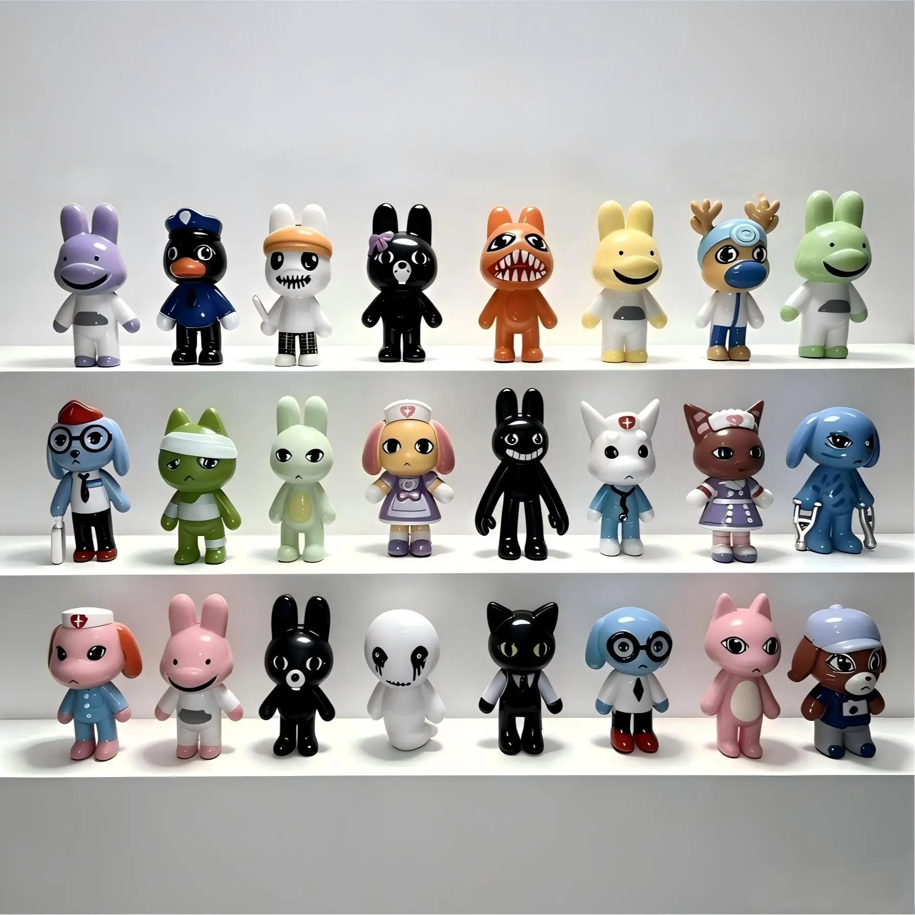 3.2 Inch Animal Hospital Series Handmade Model Small Number 24 Bagged Blind Box Cute Fun Collectible Decorative Figure, Halloween Christmas Gift