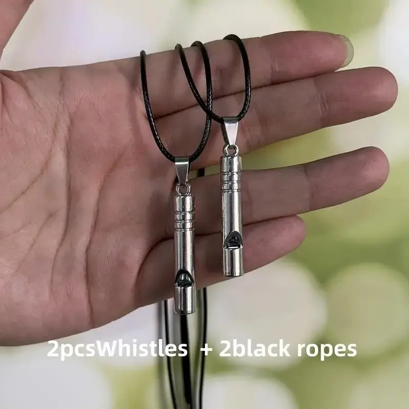 2 Piece Titanium Alloy Emergency Whistle, Loud Durable Outdoor Hiking Camping Survival Gear, Essential Adventure Equipment