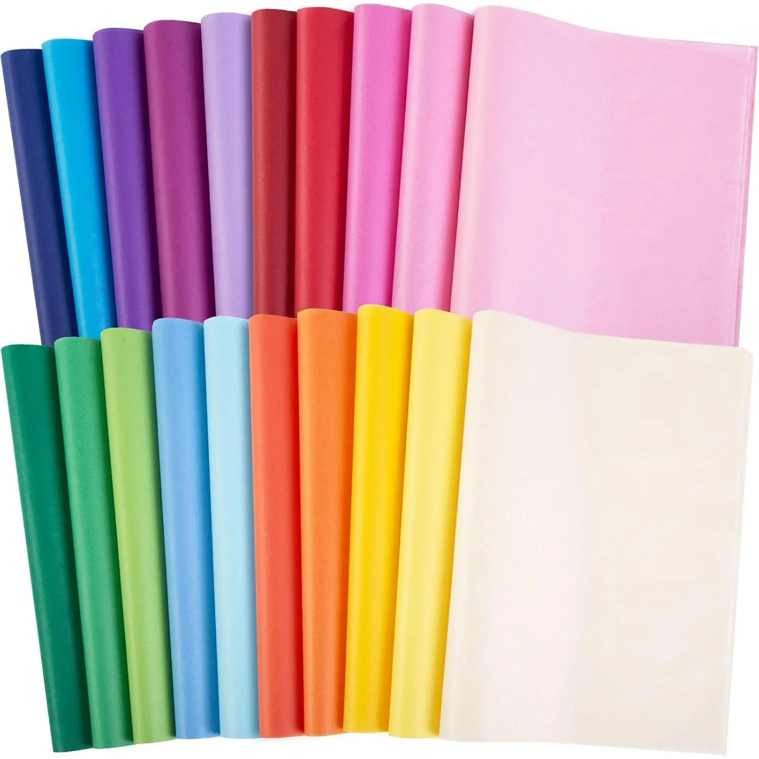 Colored Wrapping Tissue Paper Bulk - 330 Sheets, 14x10 in, 20 Rainbow Colors, 14gsm Texture, Flexible Easy-to-Shape, Anti-Yellowing for DIY Crafts, Gift Decoration, Graduation Gift Wrapping, Wedding Use, Protect Valuables with Safe Protection